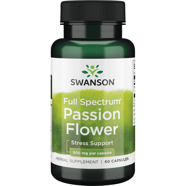 Swanson FullSpectrum Passion Flower 500 mg 60 Capsules