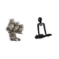 thumbnail image 1 of Figuras de búho, escultura de animal artificial, estatua de resina, adorno en miniatura, diseño de pensador abstracto, superficie lisa, adecuada para, 1 of 8