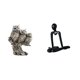 thumbnail image 1 of Figuras de búho, escultura de animal artificial, estatua de resina, adorno en miniatura, diseño de pensador abstracto, superficie lisa, adecuada para, 1 of 8