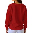 thumbnail image 4 of Women's Loose Comfortable Casual and Fashionable Round Neck Christmas Pattern Long Sleeve Sweatshirt, Ideal for Holiday Season and Everyday Comfort,Deep Red,L, 4 of 4