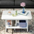 thumbnail image 6 of Piweml 2-Tier Coffee Table, Mid Century Center Table with Storage Shelf for Living Room, White Tea Table Functional Center Table for Home, 6 of 10