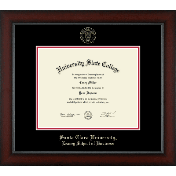 Santa Clara University Leavey School of Business Diploma Frame, Document Size 10" x 8"