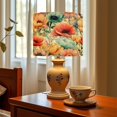thumbnail image 6 of Linen Drum Lampshades Vibrant Watercolor Floral Colorful Blooms 13"x13"x10" Light Shade for Table Lamps Floor Lamp Shades Lampshade Replacement Assembly Required, 6 of 8