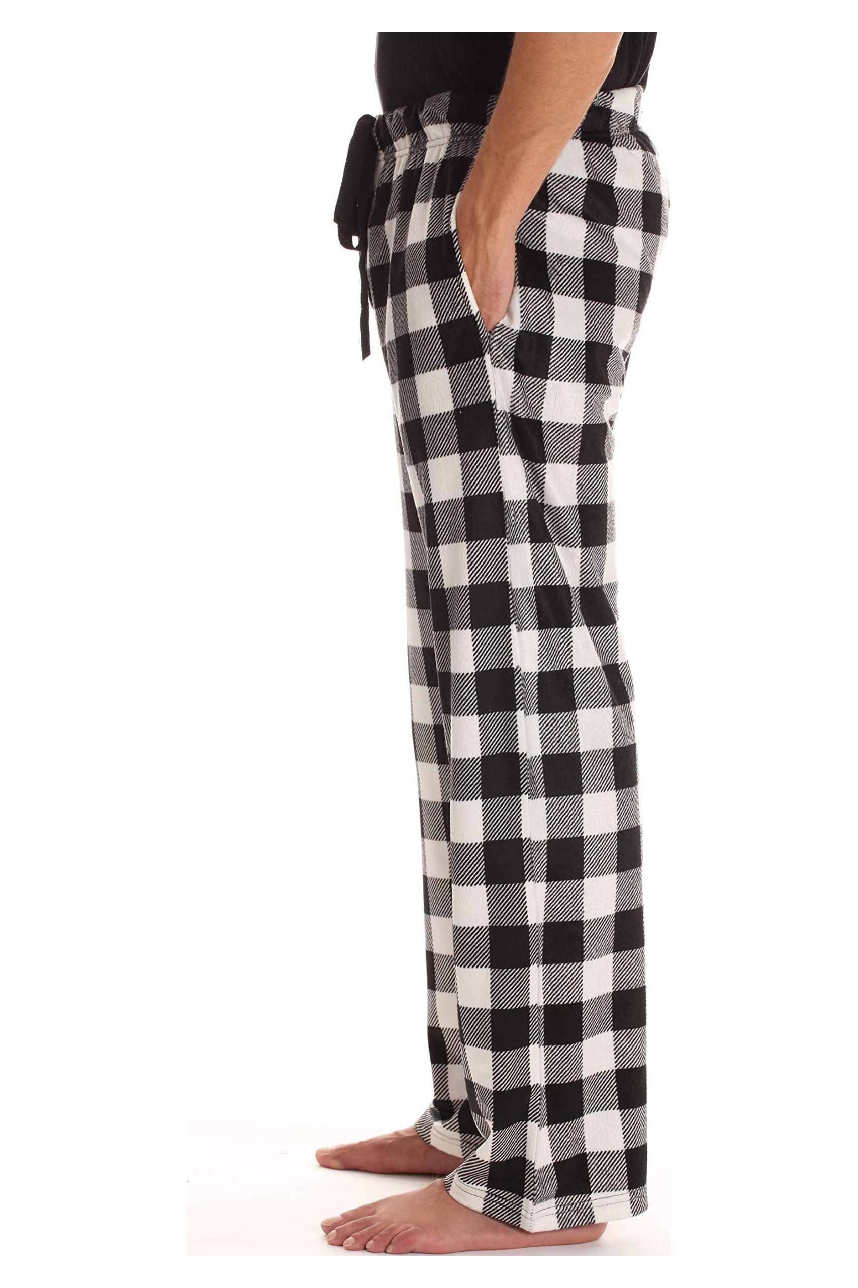 Black and white outlet plaid pajama pants mens