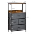 thumbnail image 3 of HOMCOM Coffre de Rangement avec 4 Bacs en Tissu pour Salon et Entrée, Noir, 3 of 10
