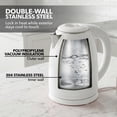 thumbnail image 6 of OVENTE 1.7L Double Wall Electric Tea Kettle, 1100W Water Boiler and Heater with Cool-Touch Exterior, Stainless Steel Insulated Interior, Auto Shut-Off, Boil-Dry Protection & Locking Lid, White KD64W, 6 of 8