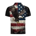 thumbnail image 5 of Men's Short Sleeve 4th of July Print Henley T-Shirt – Patriotic Independence Day Graphic Tops Summer Casual Wear American Flag Henley Shirt, 5 of 5