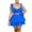 Blue, variant on 2 Piece Sets for Women Ruffle Crop Tank Top with Layered Mini Skirt Club Vacation Cute Outfits