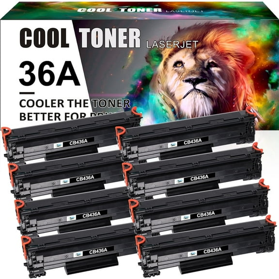 Cool Toner Compatible Toner Replacement for HP CB436A 36A P1505 M1120 Printer Ink (Black, 8-Pack)
