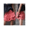 thumbnail image 3 of ZAXARRA Womens Summer High Waist Floral Layered Ruffle Hem Boho Mini Skirt Smocked A Line Pleated Beach Short Skirt, 3 of 6