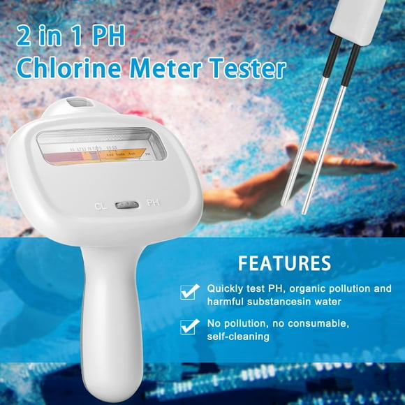 Pool Tester,Water Quality Tester Portable Ph Test Pc102c Pool Water Ph Test Pen Meters Ph Tester Ph Tester 2-in-1 Test Pen Cl2 Tester Portable Ph Tester 2-in-1 Tester Huiop Corine Corine Meters Dsfen