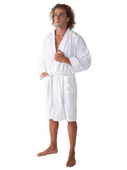 VOGMATE Mens Long 100/% Turkish Cotton Kimono Robe Lightweight Terry Spa Bathrobe With Pockets