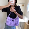 thumbnail image 3 of Bolsa Bolso de mano plisado a la moda para mujer. bolso informal de hombro para axilas de PU (púrpura) Ehuebsd Nuevos Originales, 3 of 9