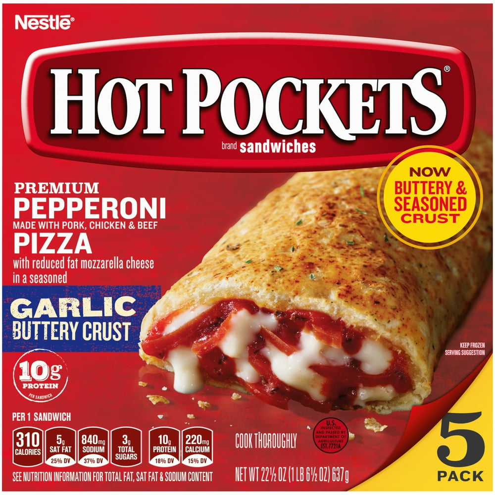 Hot Pockets Frozen Snack Pepperoni Pizza Frozen Sandwiches 5 count