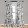 thumbnail image 2 of Spring Window Curtains, Nature Concept Continuous Overlapped Leaves Watercolor Art on Plain Back, Lightweight Decor 2-Panel Set with Rod Pocket, Pair of - 28"x84", Dark Ceil Blue Brown, by Ambesonne, 2 of 3