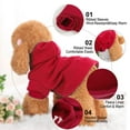 thumbnail image 4 of Dog Sweatshirt Hooded Pet Spring/Fall/Winter Clothes Warm Coat for Small and Medium Dogs Red L, 4 of 7