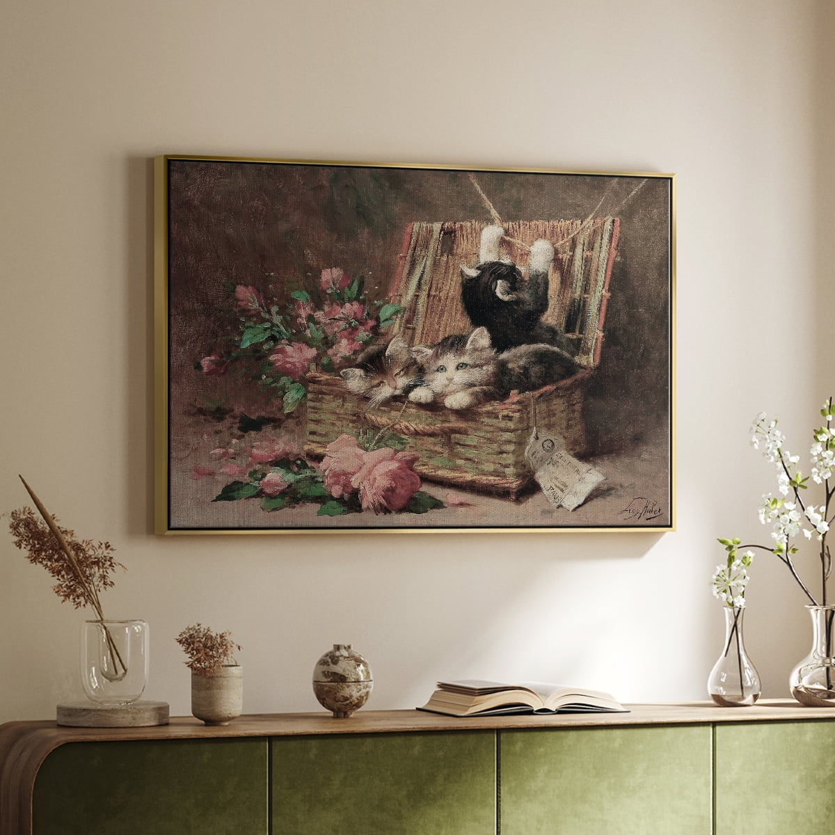 Vintage Landscape-CCCXC By Wexford Home Framed in Gold Wood Gallery Wrapped Canvas 25 in. x 37 in.