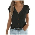 thumbnail image 2 of Karight Women‘s Casual Fashion Solid Color V-Neck Summer Camisole Blouse T-shirt Tank Top, 2 of 8