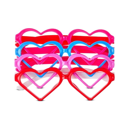Heart Glasses Party Favors, Multicolor, 4 Count, Valentine's Day by Way To Celebrate