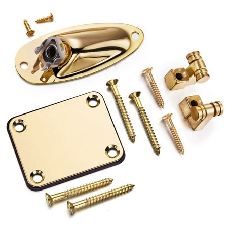 

Guitar String Tree Retainer Set Loaded Socket Plate with Screws for Easy Replacement Gold Finish Includes Multiple Retainers for Multiple Guitars Durable Construction for Long-Lasting Use