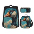 thumbnail image 1 of Fotbe Blue Watercolor Duck Set Escolar 3 en 1 para Niños - Mochila Duradera con Lonchera Aislante y Estuche para Lápices - Mochila Escolar para Niños y Niñas, 1 of 7