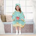 thumbnail image 7 of FORMRS Wearable Blanket Hoodie with Sleeves for Kids Cozy Flannel Sweatshirt, Blue Beach Pattern, 7 of 7