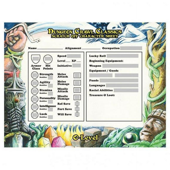 Goodman Games GMG5150 DCC - Zero Level Scratch Off Char Sheets Role Playing Games