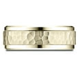 thumbnail image 5 of Benchmark� 18k Gold 8mm Comfort-fit Drop Bevel Hammered Finish Design Wedding Band Ring, 5 of 9