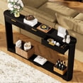 thumbnail image 3 of Aukfa 70.1" Modern Wooden Console Table with Drawers & Shelves, Slim Sofa Side Table for Entryway & Hallway,Green, 3 of 8