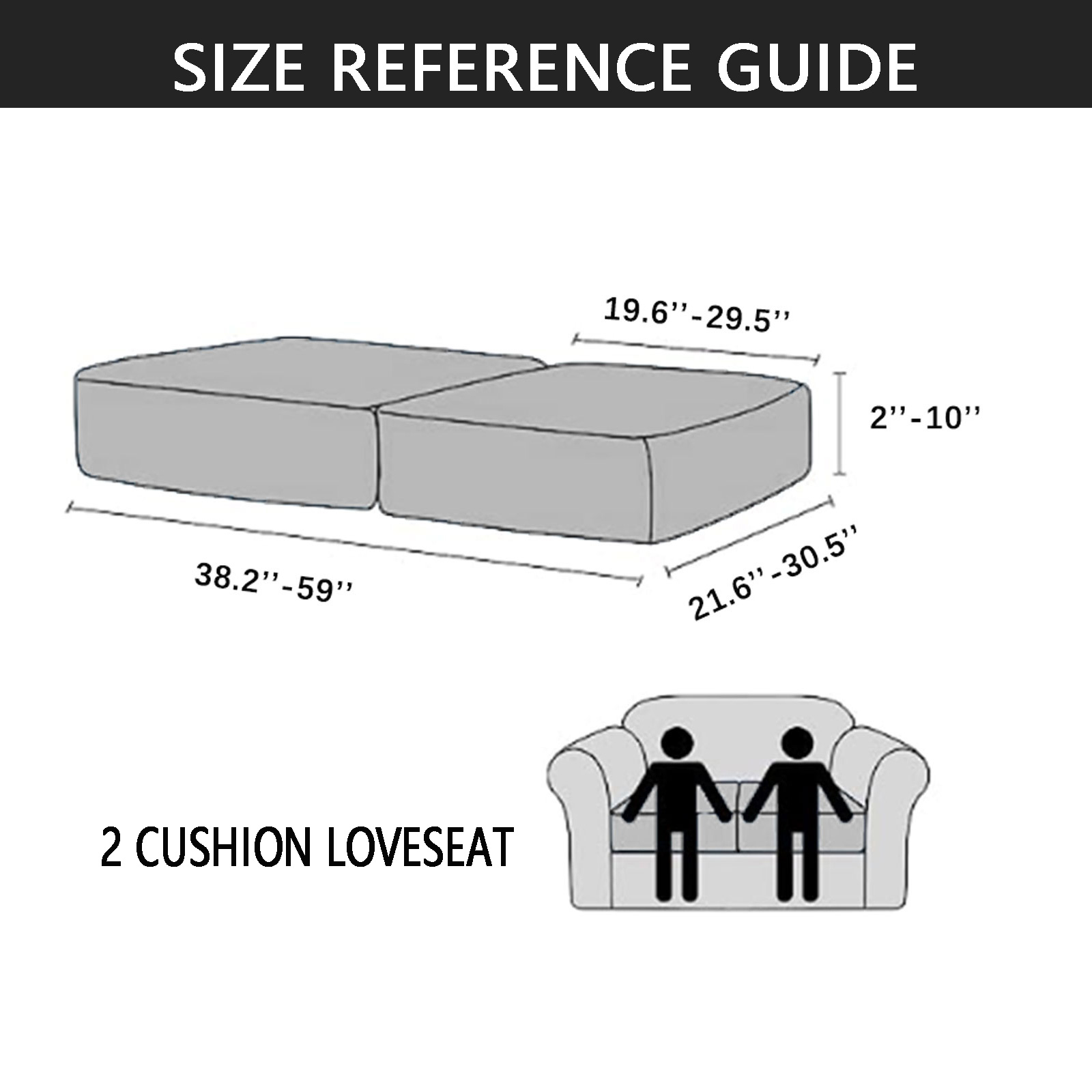 Shukii PU Waterproof Couch Cushion Covers Sofa Seat Covers Stretch Sofa Slip Covers Combination Sofa Cover Couch Sofa Covers For Pets With Elastic Bottom 2 Cushion Loveseat,Grey