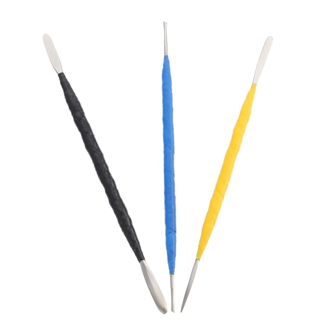 MasteelfCA 3Pcs Clay Sculpting Tools Stainless Steel Polymer Clay Carving Tool Random Color