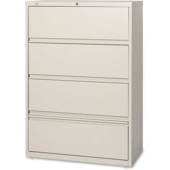 Lorell Receding Lateral File with Roll Out Shelves - 4-Drawer 36" x 18.6" x 52.5" - 4 x Drawer(s) for File - Letter, Legal, A4 - Ball-bearing Suspension, Interlocking, Heavy Duty, Recessed Handle, Lev
