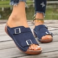 thumbnail image 6 of Viluyesy Womens Slide Sandals, Slip-On Soft Sole Wide Width 2026 Ladies Summer Comfortable Shoes Dark Blue US6.5, 6 of 9