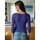 thumbnail image 3 of Blusa Mujer Manga 3 Cuartos Cuello V Comodidad y Estilo, 3 of 5