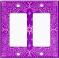 thumbnail image 6 of Metal Light Switch Plate Cover Violet Floral Bandana Paisley Tile Pattern TIL054, 6 of 13