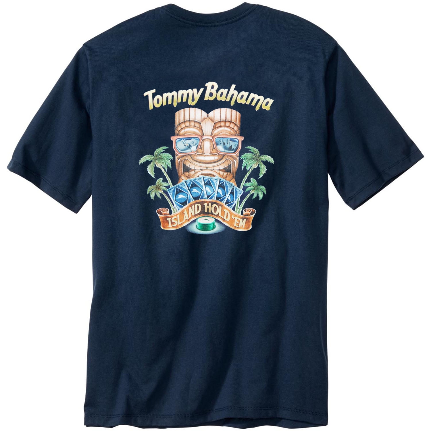 Tommy Bahama - Tommy Bahama Mens Relax Cotton Graphic T-Shirts (Island Hold Em'/Navy, XX-Large 