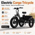 thumbnail image 3 of NOMIGO Electric Tricycle for Adults, 500W Motor, 48V 15Ah Battery, 20x4" Fat Tire 3-Wheel Electric Bike, 7-Speed, Rear Basket, Black, 3 of 11
