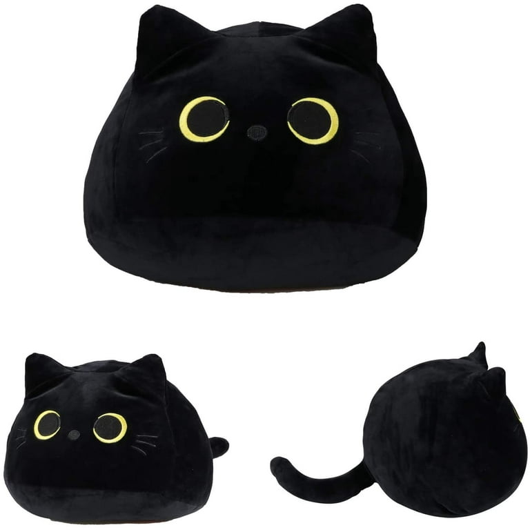 Black cat plush clearance pillow