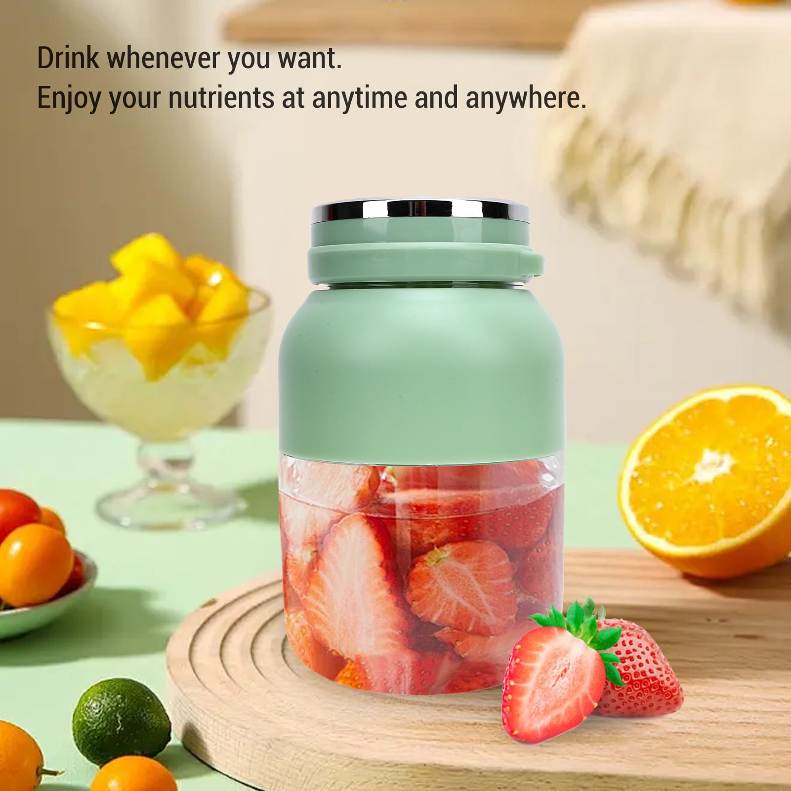 BOKYAN Portable Blender 800ml (27 oz) Electric Personal Juicer Cup for Shakes and Smoothies, 5000mAh Rechargeable Battery, Travel Size Cordless Mixer, Black