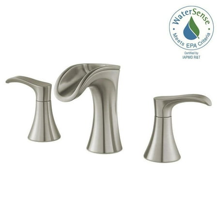 Widespread 2-Handle Waterfall Bathroom Faucet in Brushed Nickel - Walmart.com