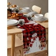 thumbnail image 3 of Table Runners 120 Inches Long Dress Scarves, Red Christmas Plaid Farmhouse Coffee/Dining/Kitchen Table Runner for Living Room, Snowman Elk Balls Snowflake Xmas 13x120 Inch, 3 of 7