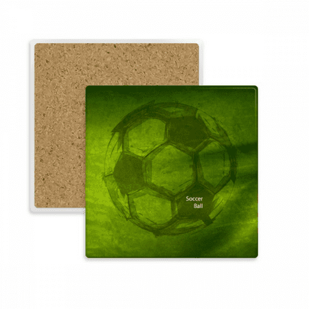 

Soccer Football Sports Green Square Coaster Cup Mat Mug Subplate Holder Insulation Stone