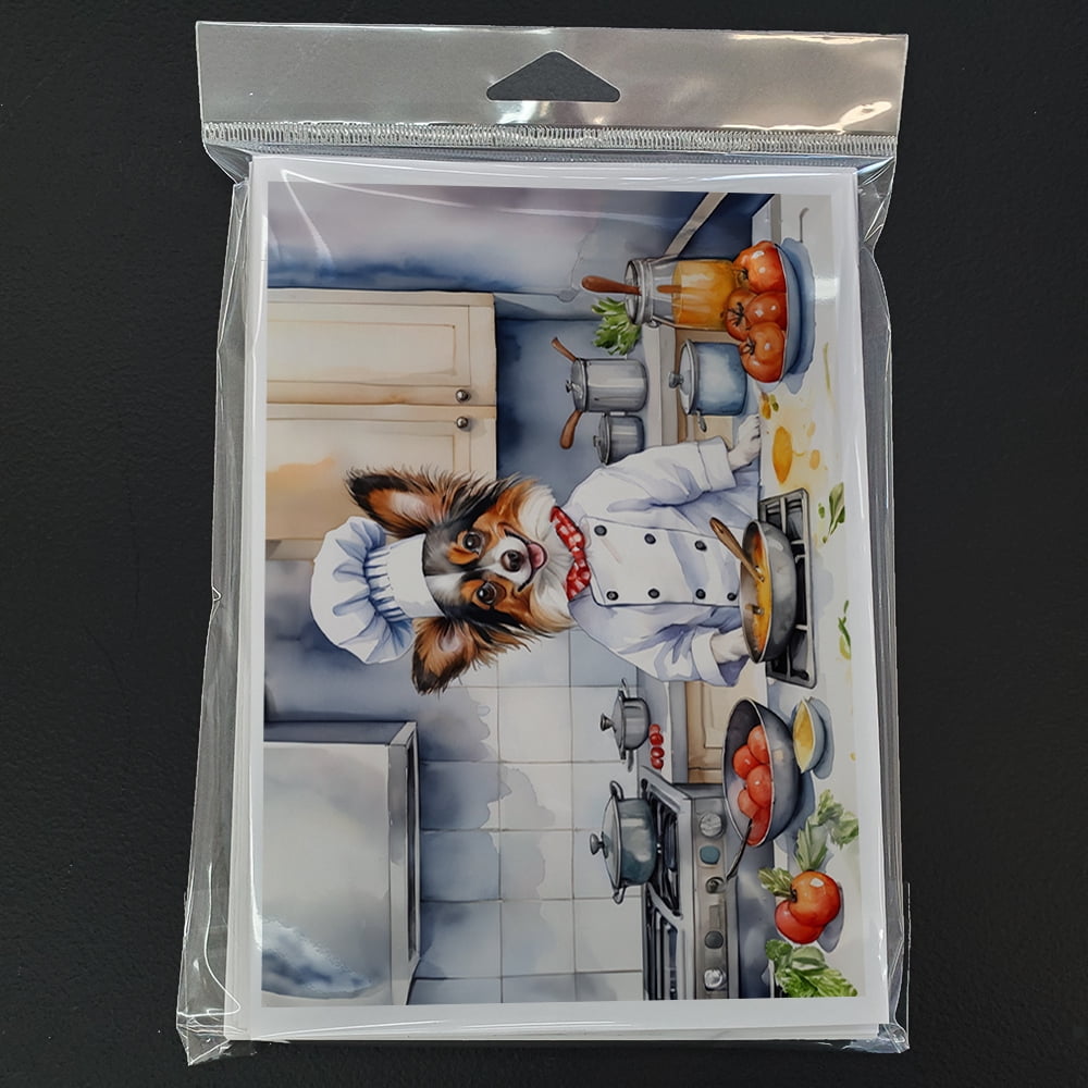 Papillon The Chef Greeting Cards Pack of 8 7 in x 5 in
