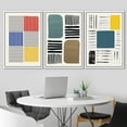 thumbnail image 2 of IDEA4WALL Framed Canvas Print Wall Art Set Mid-Century Colorful Color Block Stripes Abstract Shapes Minimalism Bohemian Decorative for Living Room, Bedroom, Office - 24"x36"x3 White, 2 of 5