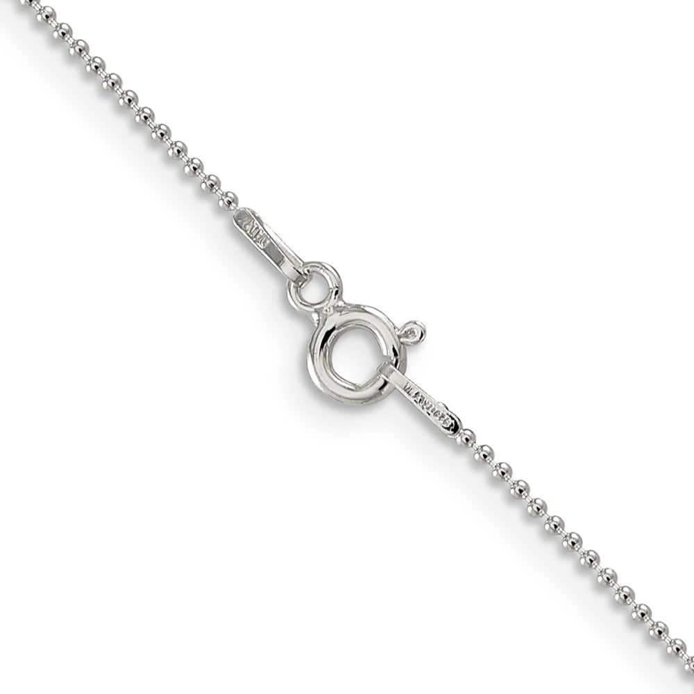 Auriga Fine Jewelry 925 Sterling Silver 1mm Beaded Chain Anklet 10inch for Women