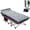 Wine red bed (with pearl cotton grey blue pad), variant on NAIZEA Folding Camping Cot, 75" Sleeping Cot for Adults ，Foldable Guest Bed with Carry Bags and Mattress