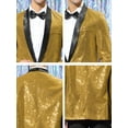 thumbnail image 6 of Lars Amadeus Men's Sequin Sport Coats Shawl Lapel One Button Wedding Shiny Blazer, 6 of 6