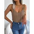 thumbnail image 4 of ZOELNIC Womens Tank Tops Crew Neck Spring Summer Camisole Metal Buckle Straps Cami Top Sleeveless Knitted Shirt, L, 4 of 7