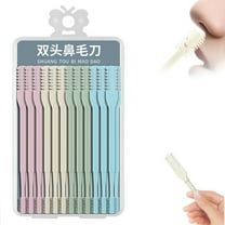 PONPRNGY Double Sided Nose Hair Knife, 2-in-1 Nasal Hair Cutter, Nostril Hair Remover Tool, Portable Manual 360°Rotating Nose Hair Trimmer with Ear Picker for Women Men (24Pcs)