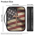 thumbnail image 5 of FKELYI Faux Leather Bible Cover with Zipper Pocket American Flag Cross Print Book Carrier Bible Bags with Top Handle Dust-Proof Scripture Protector for Prayer Outdoor Study, 5 of 6